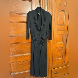 $295 Ronen Chen midi gathered waist jersey stretch dress. Made in Israel, USA 6